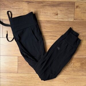 Black Warmup Jogger Pants with Logo Detail